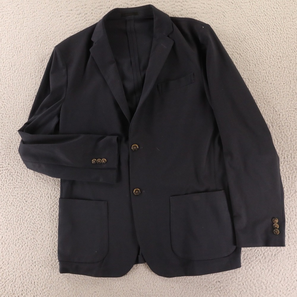 Amazon Jacket Mens M 40S Blue Knit Tailored Fit Soft Blazer Unlined Patch Pocket